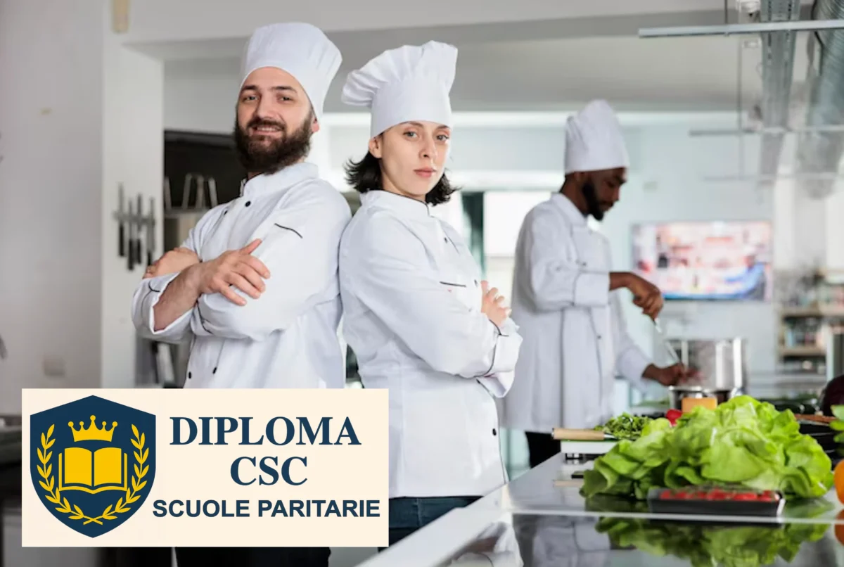 Studenti di istituto alberghiero online durante una lezione pratica di cucina