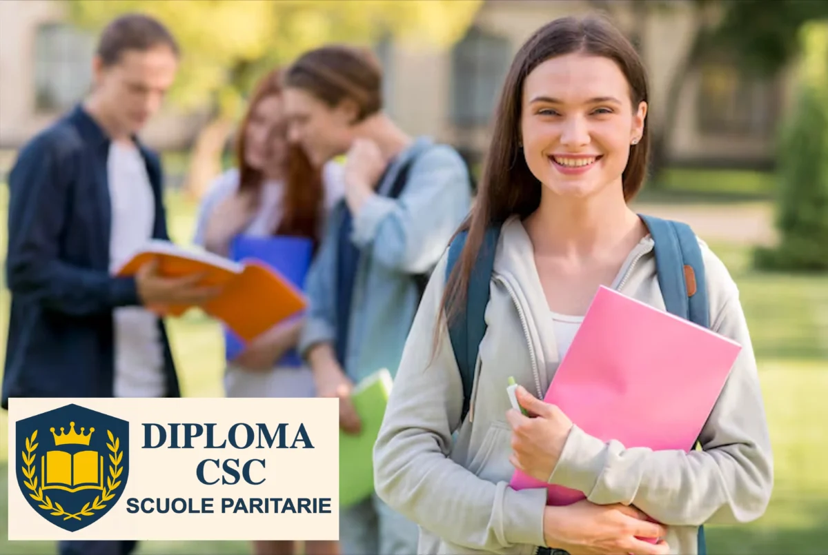 Studentessa con libri per recupero anni scolastici a Milano e diploma online
