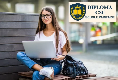 Studente segue un percorso di diploma online con Diploma CSC tramite lezioni a distanza.