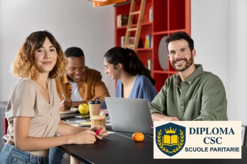 Studenti impegnati in una lezione online per il recupero anni scolastici a Firenze con Diploma CSC, scuola paritaria specializzata nel conseguimento del diploma.