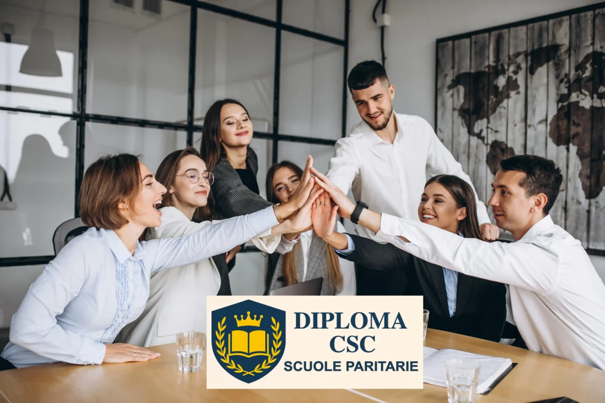 Team Diploma CSC riunito durante una sessione di lavoro e orientamento scolastico per supportare studenti nel recupero anni scolastici e nel conseguimento del diploma.