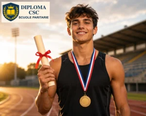 Atleta che consegue il diploma di scuola superiore online con Diploma CSC conciliando sport agonistico e studio.