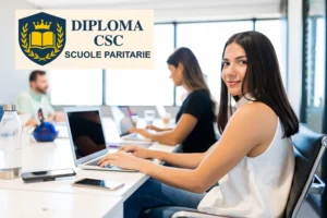 Studentessa durante l’iscrizione a Diploma CSC per il recupero degli anni scolastici